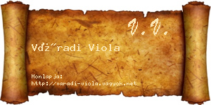 Váradi Viola névjegykártya